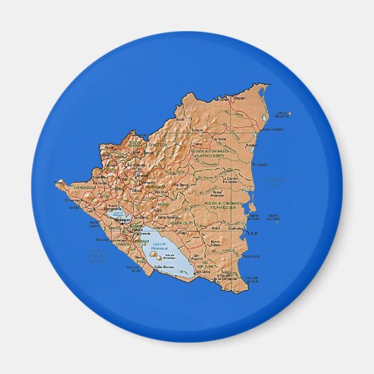 Nicaragua Map Magnet (Voorkant)