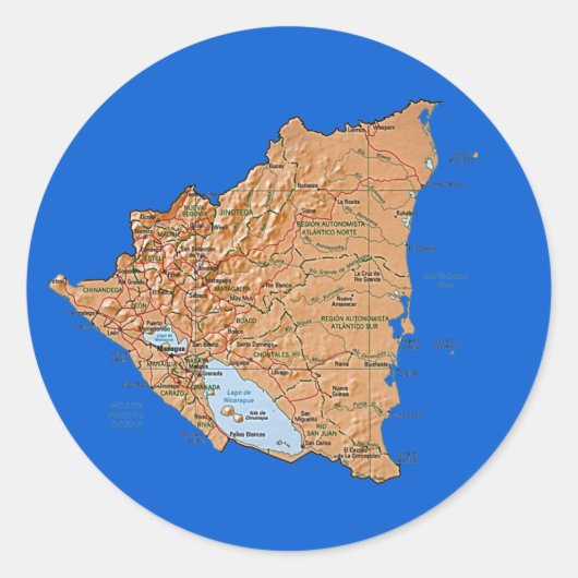 Nicaragua Map Sticker (Voorkant)