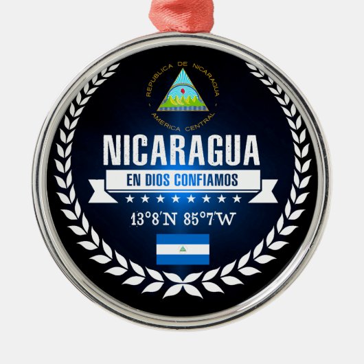 Nicaragua Metalen Ornament (Voorkant)