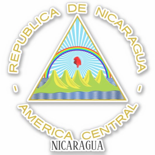 Nicaragua Nationaal wapenschild Sticker (Voorkant)