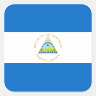 Nicaragua Nationale wereldvlag Vierkante Sticker