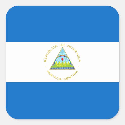 Nicaragua Nationale wereldvlag Vierkante Sticker (Voorkant)