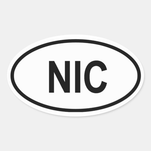 Nicaragua "NIC" Ovale Sticker (Voorkant)