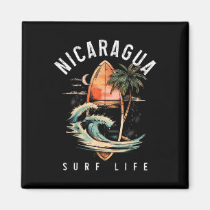 Nicaragua Nica Surf Vintage Surfen Surfer Magneet