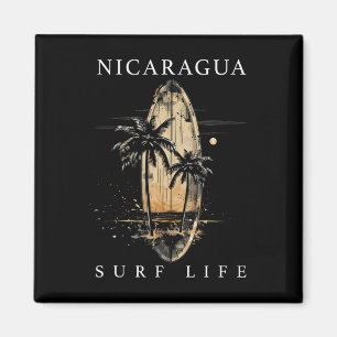 Nicaragua Nica Surf Vintage Surfer Magneet