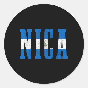 Nicaragua Nicaraguaanse Vlaggenpride Nica Ronde Sticker