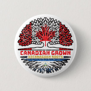 Nicaragua Nicaraguan Canadian Canada Tree Roots Ronde Button 5,7 Cm