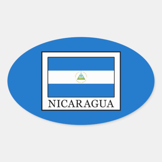 Nicaragua Ovale Sticker (Voorkant)