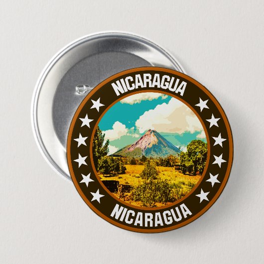 Nicaragua Ronde Button 7,6 Cm (Voorkant /achterkant)