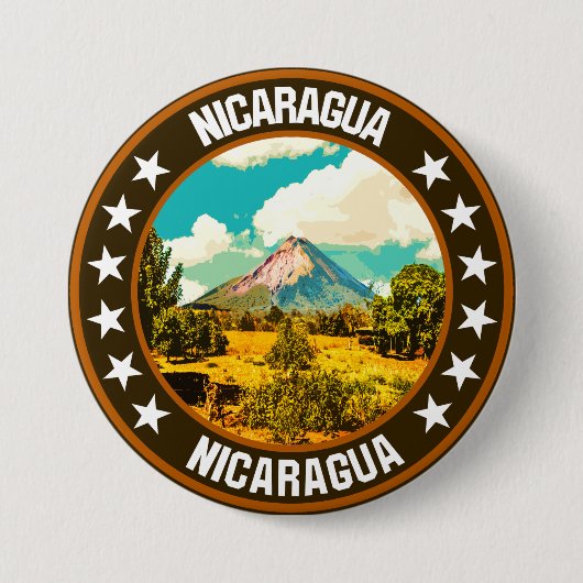 Nicaragua Ronde Button 7,6 Cm (Voorkant)