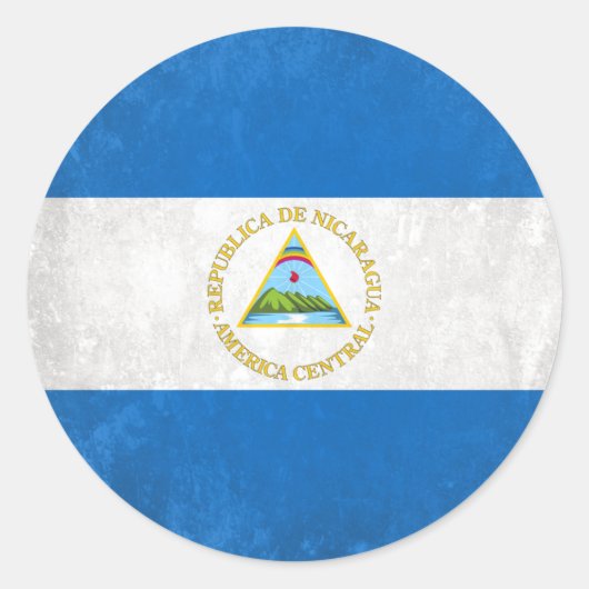 Nicaragua Ronde Sticker (Voorkant)