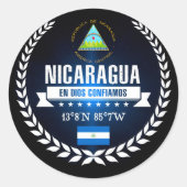 Nicaragua Ronde Sticker (Voorkant)