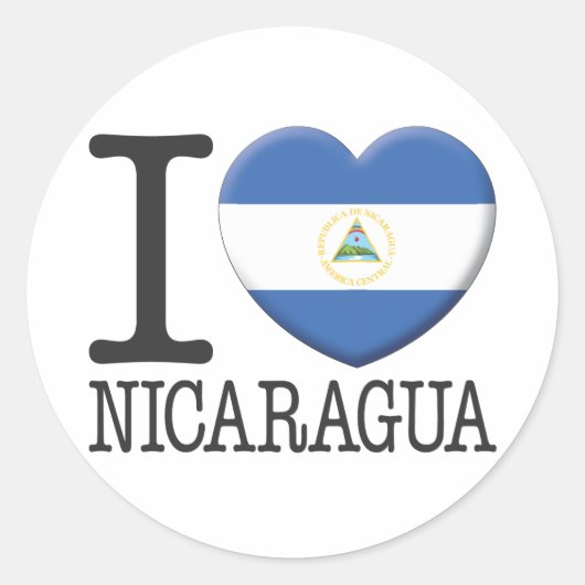Nicaragua Ronde Sticker (Voorkant)