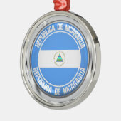 Nicaragua Round Emblem Metalen Ornament (Links)