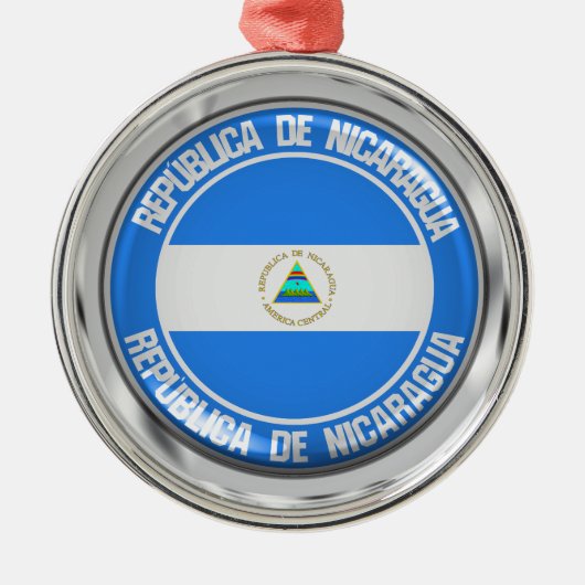 Nicaragua Round Emblem Metalen Ornament (Voorkant)