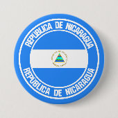 Nicaragua Round Emblem Ronde Button 7,6 Cm (Voorkant)