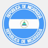 Nicaragua Round Emblem Ronde Sticker (Voorkant)