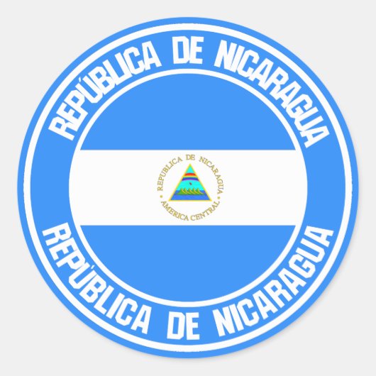 Nicaragua Round Emblem Ronde Sticker (Voorkant)