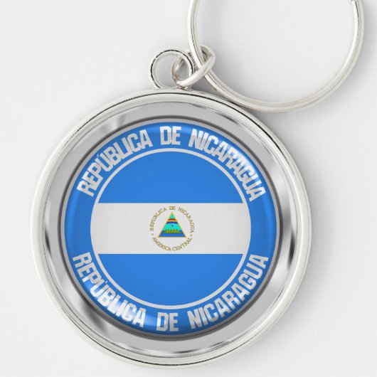 Nicaragua Round Emblem Sleutelhanger (Voorkant)