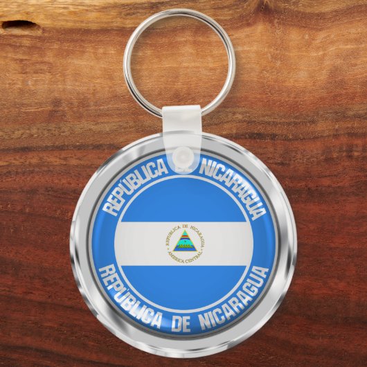 Nicaragua Round Emblem Sleutelhanger (Voorkant)