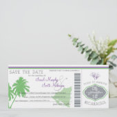 Nicaragua Save the Date Boarding Pass (Staand voorkant)