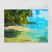 Nicaragua Tropical Scenery Oil Paint Beach Briefkaart (Voorkant)