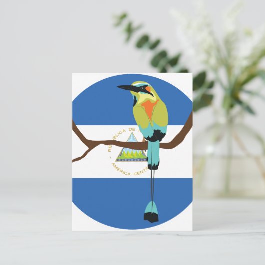 Nicaragua Turquoise-browsing motto Torogoz Briefkaart (Staand voorkant)