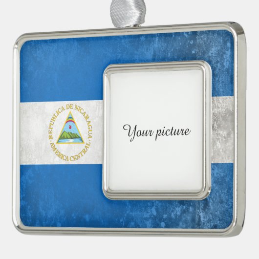 Nicaragua Verzilverd Omlijst Ornament (Links)