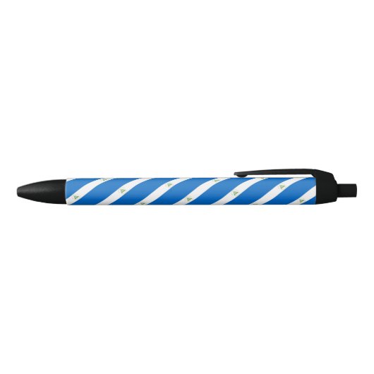 Nicaragua Vlag Balpen Zwarte Inkt Pen (Bovenkant)