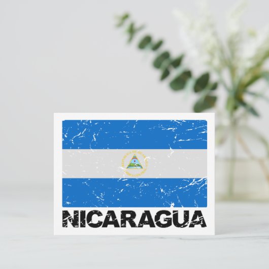 Nicaragua  vlag briefkaart (Staand voorkant)