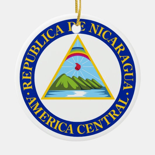 NICARAGUA - vlag/embleem/wapen/symbool Keramisch Ornament (Voorkant)
