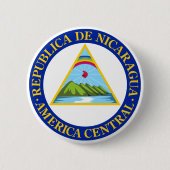 NICARAGUA - vlag/embleem/wapen/symbool Ronde Button 5,7 Cm (Voorkant)