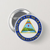 NICARAGUA - vlag/embleem/wapen/symbool Ronde Button 5,7 Cm (Voorkant /achterkant)