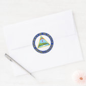 NICARAGUA - vlag/embleem/wapen/symbool Ronde Sticker (Envelop)