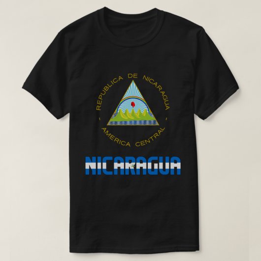 Nicaragua - vlag en wapenschild t-shirt (Design voorkant)