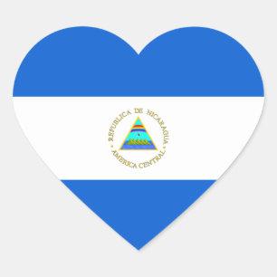 Nicaragua Vlag Hart Sticker