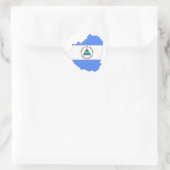 Nicaragua vlag kaart ronde sticker (Tas)