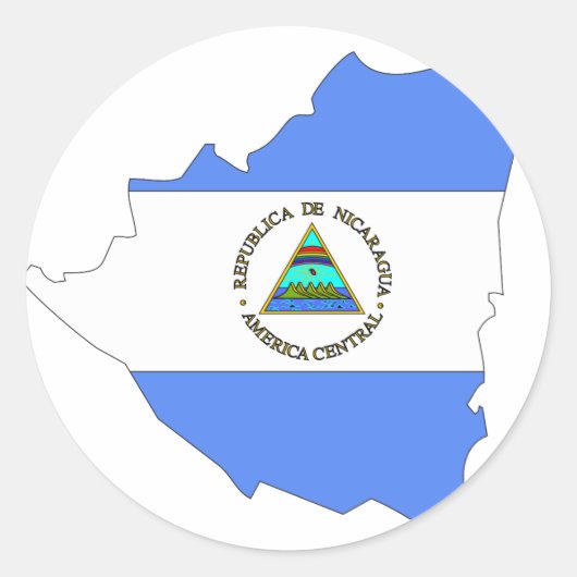 Nicaragua vlag kaart ronde sticker (Voorkant)