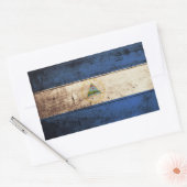 Nicaragua Vlag op oude houtnerf Rechthoekige Sticker (Envelop)
