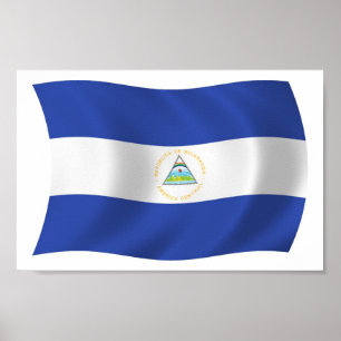 Nicaragua Vlag Poster Print
