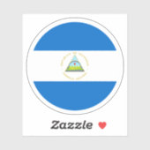 Nicaragua Vlag Ronde Sticker (Vel)