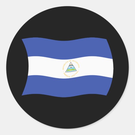 Nicaragua Vlag Sticker (Voorkant)