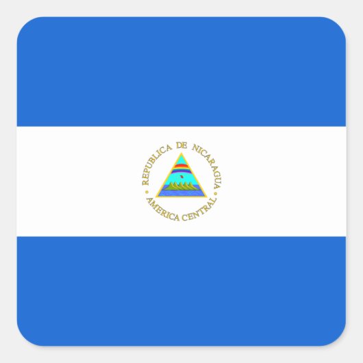 Nicaragua Vlag Sticker (Voorkant)