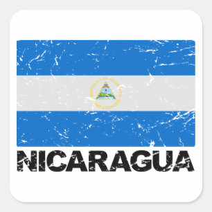 Nicaragua vlag vierkante sticker