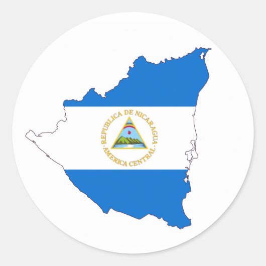 nicaragua : vlaggenkaartsymbool ronde sticker (Voorkant)