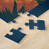Nicaragua Vulkan Illustratie Reis Kunst Vintage Legpuzzel (Zijkant)