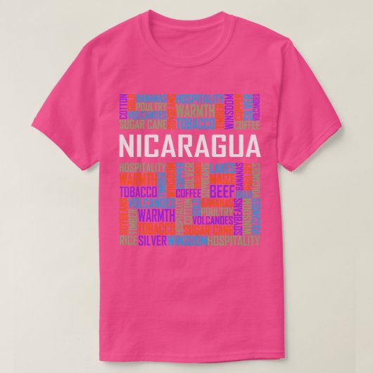 Nicaragua Words T-shirt (Design voorkant)