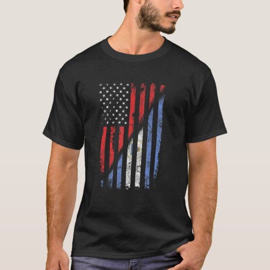 Nicaraguaanse Amerikaanse vlag Retro Style USA Nic T-shirt (Voorkant)