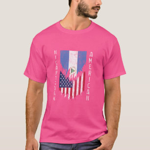 Nicaraguaanse Amerikaanse vlaggen Gescheurd Gesche T-shirt