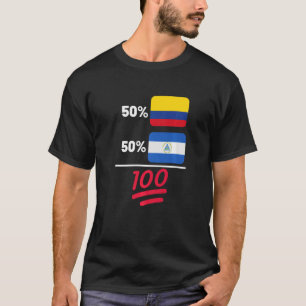 Nicaraguaanse plus Colombiaanse mix vlag erfgoed T-shirt